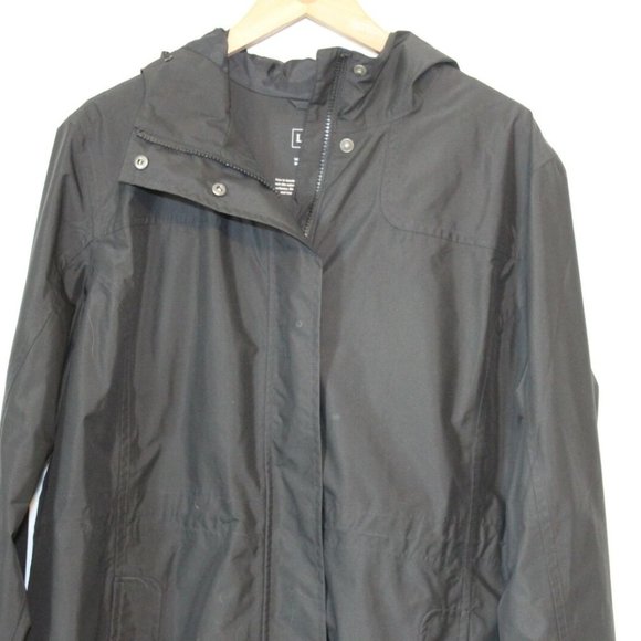 L.L. Bean H2OFF Raincoat Mesh Lined Long Waterproof Hooded Plus Size 1X H12672 - Picture 3 of 12